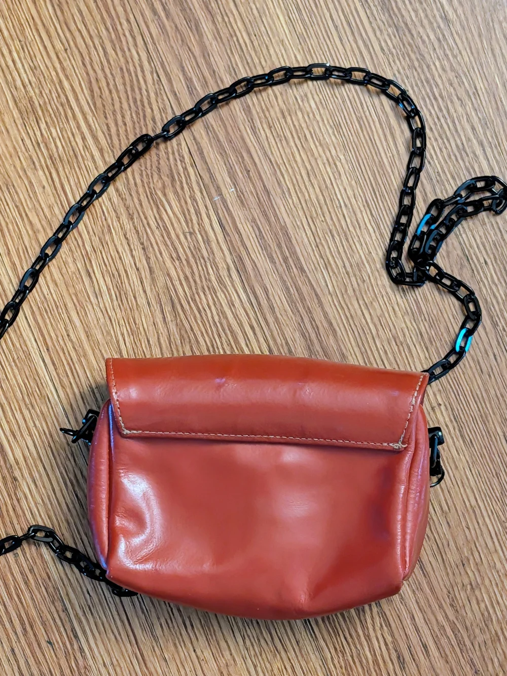 Vintage 2001 THIROS Greek Leather Floating Clutch Minimalist Modernist Restored